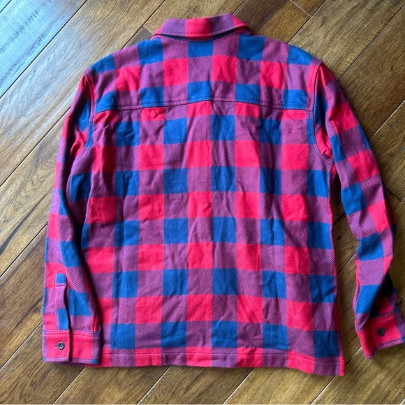 Eddie Bauer red navy flannel shirt jacket - Picture 6 of 6